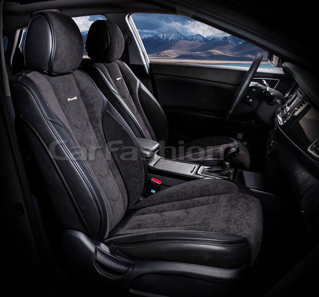 Накидки универсальные CarFashion Smart на передние сидения авто, цвет Черный/Черный/Черный. Артикул 21074