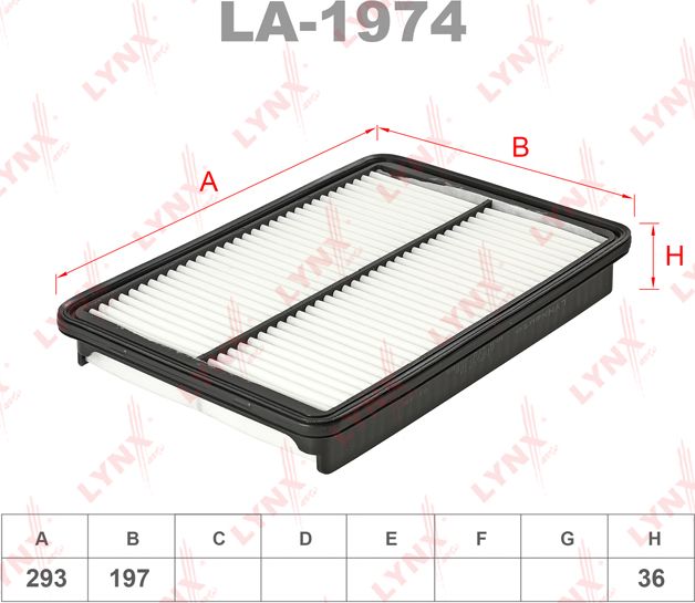 Воздушный фильтр LYNXauto. Артикул LA-1974