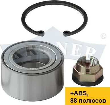 ПОДШИПНИК СТУПИЦЫ, ПЕРЕДНИЙ [+ABS] RENAULT LOGAN 1,4-1,6 [+ABS] 04-> F (Kroner). Артикул K151196