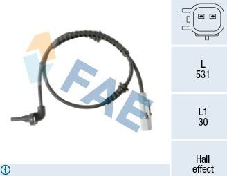 Датчик ABS FAE передний для Chevrolet Tracker III (Trax) 2012-2026. Артикул 78520