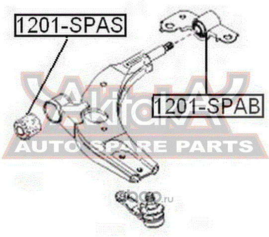 Сайлентблок переднего рычага подвески Asva задний правый/левый для Kia Carens I (RS) 2002-2006. Артикул 1201-SPAB