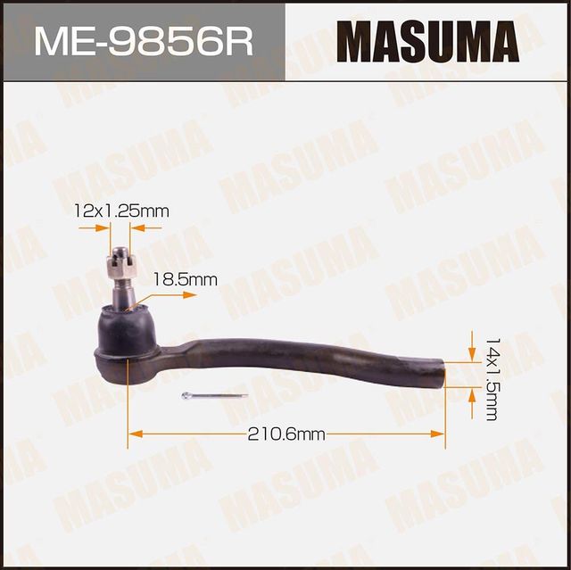 Наконечник рулевой тяги Masuma передний правый для Nissan Teana L32 2014-2026. Артикул ME-9856R