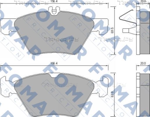 Тормозные колодки Fomar. Артикул FO 639081