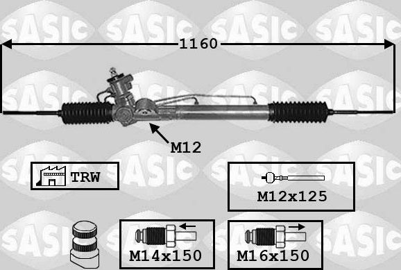 Рулевая рейка Sasic для Nissan Almera N16 2000-2006. Артикул 7006163