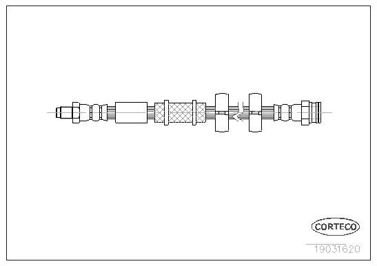 Тормозной шланг Corteco передний правый/левый для Fiat Albea 1998-2012. Артикул 19031620
