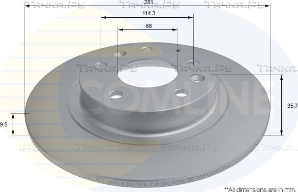 Тормозной диск Comline Comline. Артикул ADC2841