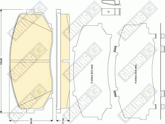 Тормозные колодки Girling передние для Mazda CX-7 I 2006-2014. Артикул 6134719