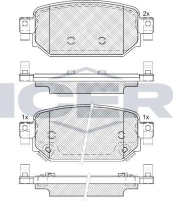 Тормозные колодки Icer задние для Mazda CX-3 I 2018-2026. Артикул 182300