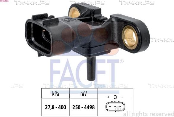 Датчик абсолютного давления (ДАД, MAP) Facet Made in Italy - OE Equivalent для Toyota Fortuner II 2015-2026. Артикул 10.3214