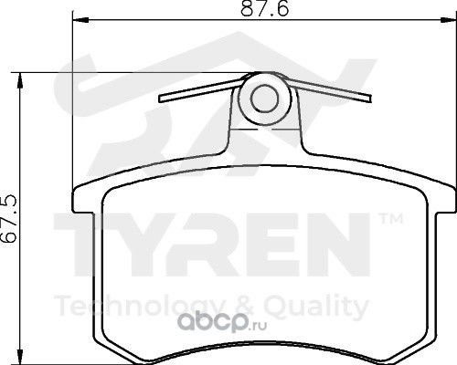 Дисковые тормозные колодки (Tyren). Артикул TYR1221471