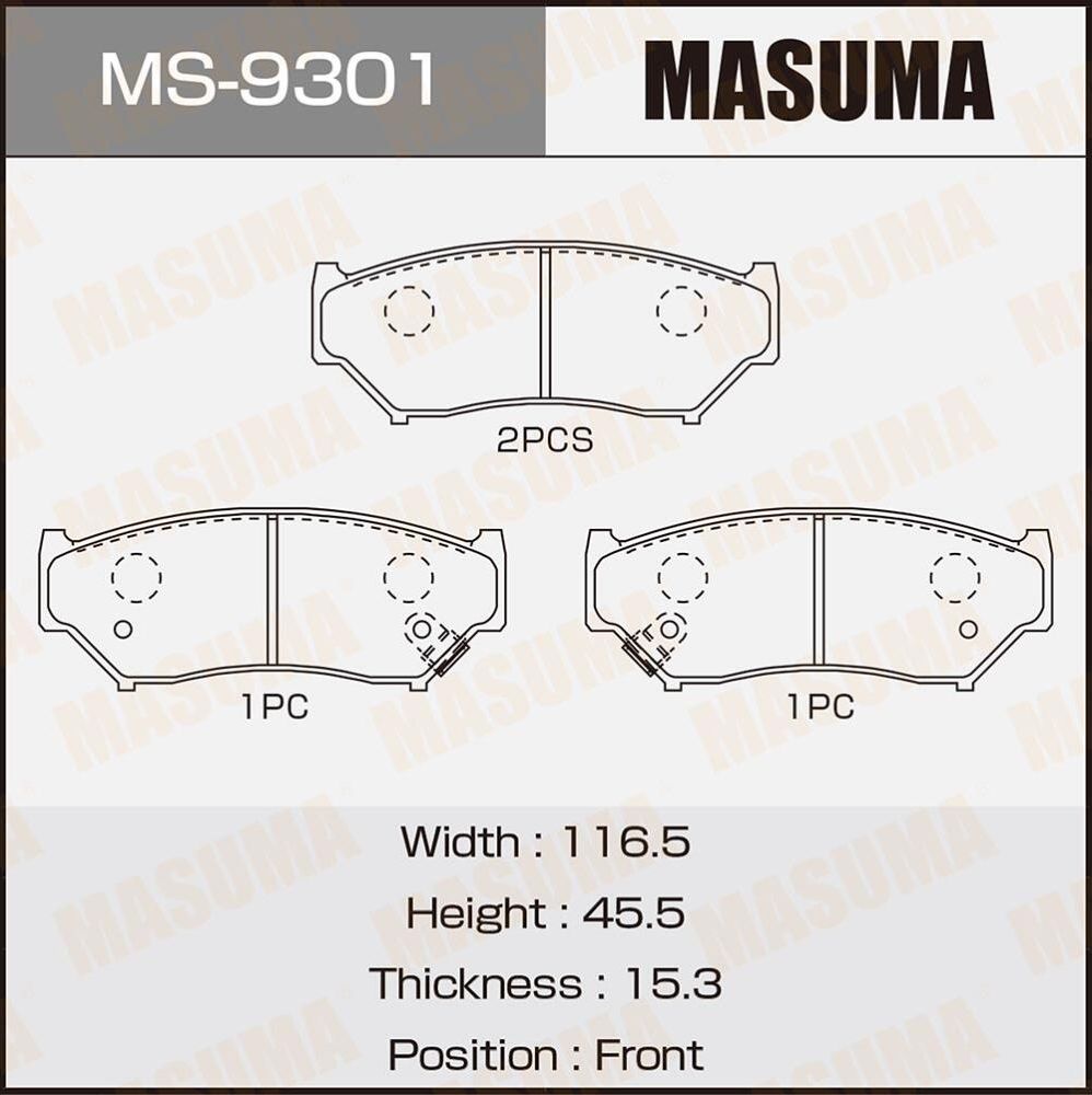 Тормозные колодки Masuma. Артикул MS-9301