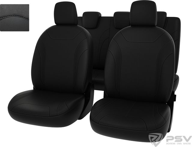 Чехлы PSV Оригинал на сидения для Lada Xray 2015-2026, цвет Черный/отстрочка черная. Артикул 126720