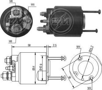 Втягивающее реле стартера Era. Артикул ZM495