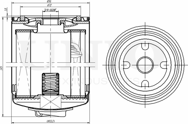 Фильтр масляный (Unio). Артикул FLT-20066
