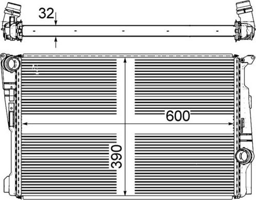 Радиатор охлаждения двигателя Mahle Premium для BMW X3 II (F25) 2010-2017. Артикул CR 876 000P