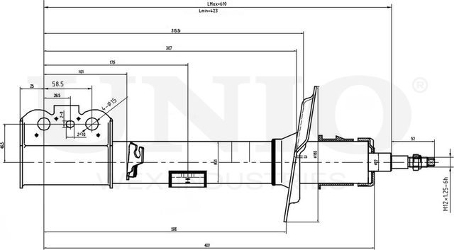 Амортизатор подвески (Unio). Артикул SAB-10390