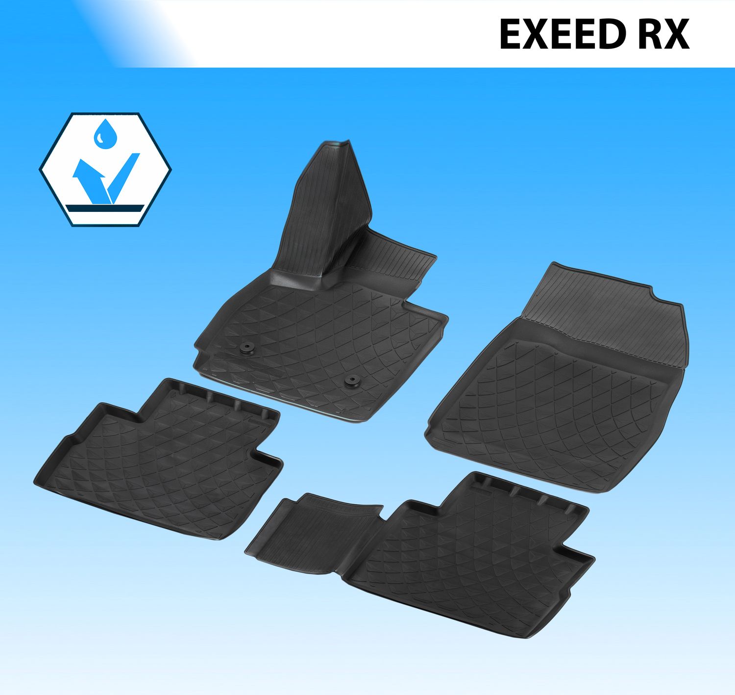 Коврики в салон автомобиля Rival для Exeed RX 2022-2026. Артикул 10912001