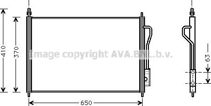 Радиатор кондиционера (конденсатор) AVA (алюминий). Артикул FD5268