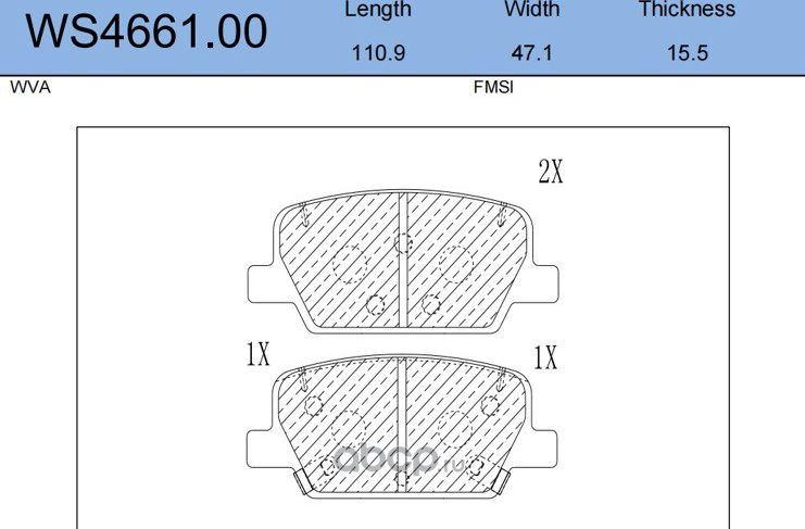 Колодки тормозные дисковые задние Hyundai Santa Fe 2018 (Jeenice). Артикул WS466100