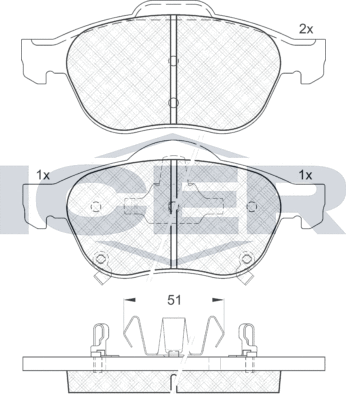 Тормозные колодки Icer. Артикул 181556