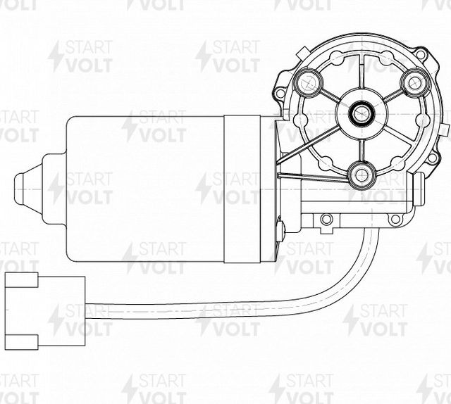 Мотор стеклоочистителя (моторчик дворников) StartVOLT передний для Volkswagen LT II 1996-2006. Артикул VWF 1503