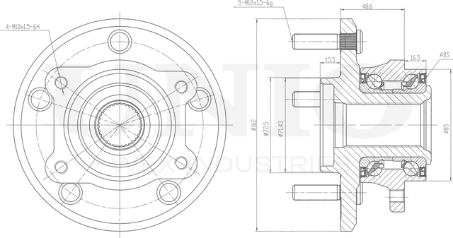 Ступица колеса с интегрированным подшипником (Unio). Артикул HUB-20171