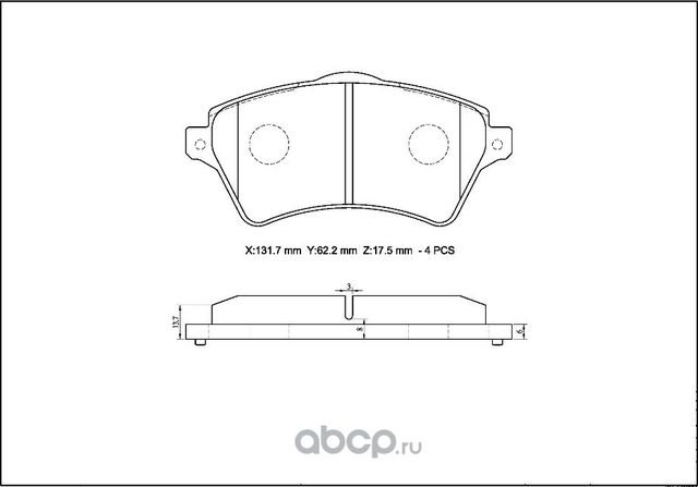 Колодки торм.пер. (Avantech). Артикул AV119