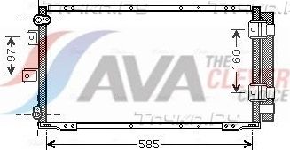 Радиатор кондиционера (конденсатор) AVA (алюминий) для Toyota Corolla E110 1997-2002. Артикул TO5395D