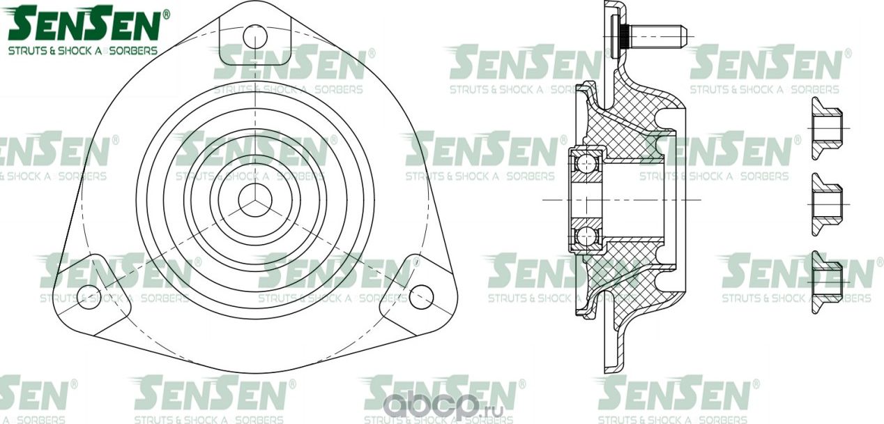 M61059 Опора амортизатора переднего hyundai elantra 00-06kia cerato 04-09 (Sensen). Артикул M61059
