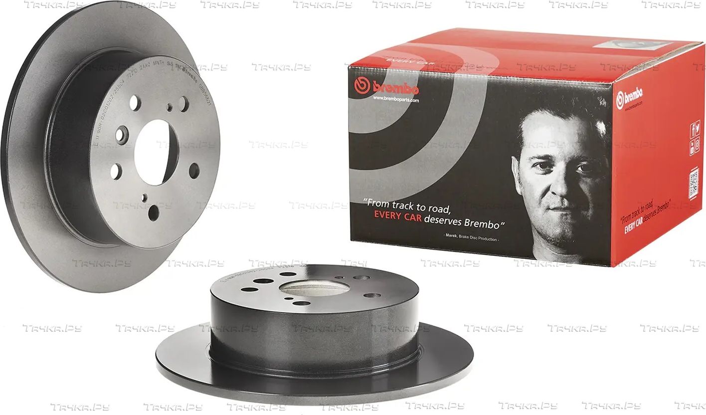 Тормозной диск Brembo PRIME LINE - UV Coated задний для Toyota Avalon IV 2012-2018. Артикул 08.B566.21