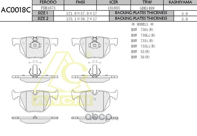 Тормозные колодки ANCHI AC0018C Anchi. Артикул AC0018C