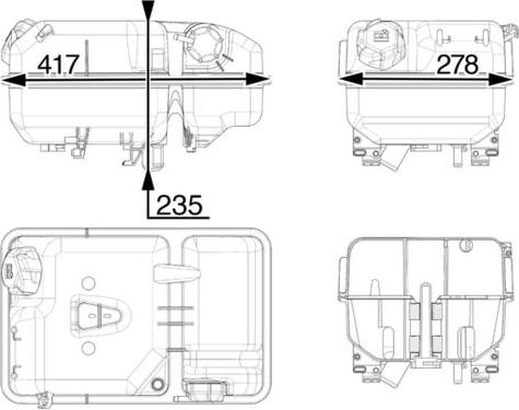 Расширительный бачок Mahle (полимерный материал) для DAF CF 2013-2026. Артикул CRT 237 000P