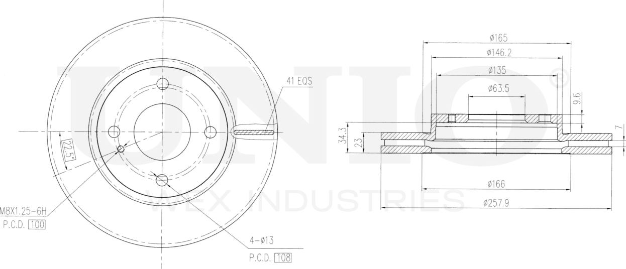 Диск тормозной (Unio). Артикул BRD-20178