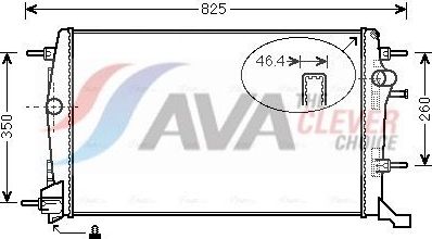 Радиатор охлаждения двигателя AVA для Renault Grand Scenic III 2009-2015. Артикул RTA2616