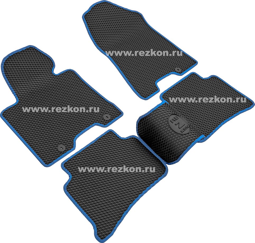 Коврики Rezkon EVA для салона Kia Sportage IV 2016-2026 Синий кант. Артикул 9021040303
