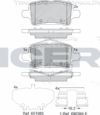 Тормозные колодки Icer. Артикул 182326