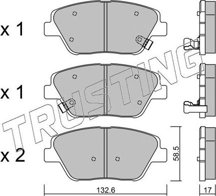 Тормозные колодки Trusting. Артикул 961.0