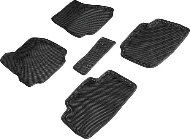 Коврики Seintex 3D EVA Соты для салона Lada Niva 2121 4х4 2020-2026 ЧЕРНЫЕ. Артикул 95217
