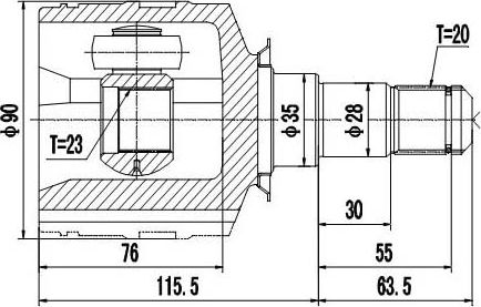 Шрус внутренний Toyota Carina E (92-97), - L (Zikmar). Артикул Z87515R