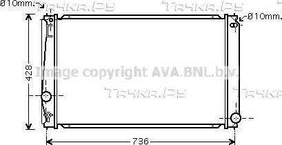 Радиатор охлаждения двигателя AVA. Артикул TO2419