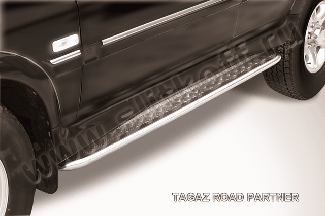 Пороги Slitkoff труба d42 с листом для ТагАЗ Road Partner 2008-2026. Артикул TARP008