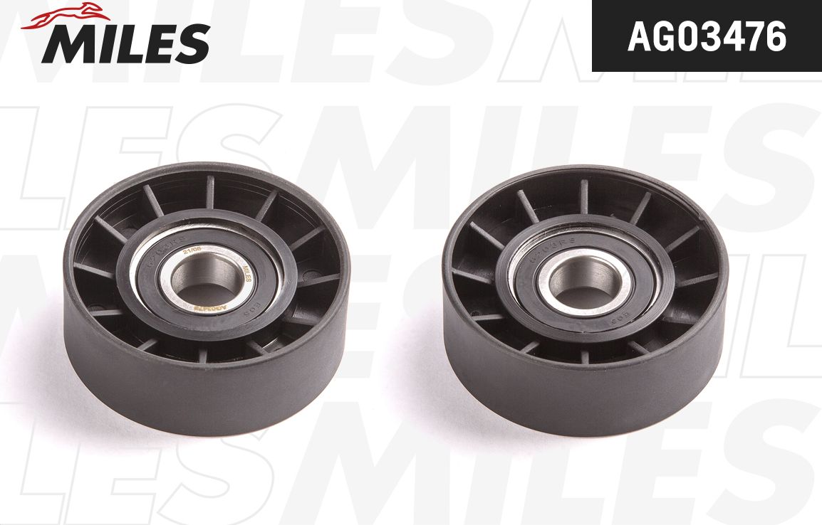Натяжной ролик (натяжитель) приводного поликлинового ремня Miles. Артикул AG03476