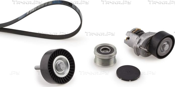 Приводной ремень поликлиновой с роликами (комплект) Gates Micro-V® Kit для Volkswagen Eos I 2006-2015. Артикул K246PK1735