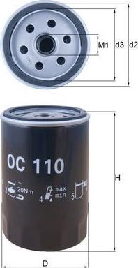 Масляный фильтр Mahle. Артикул OC 110