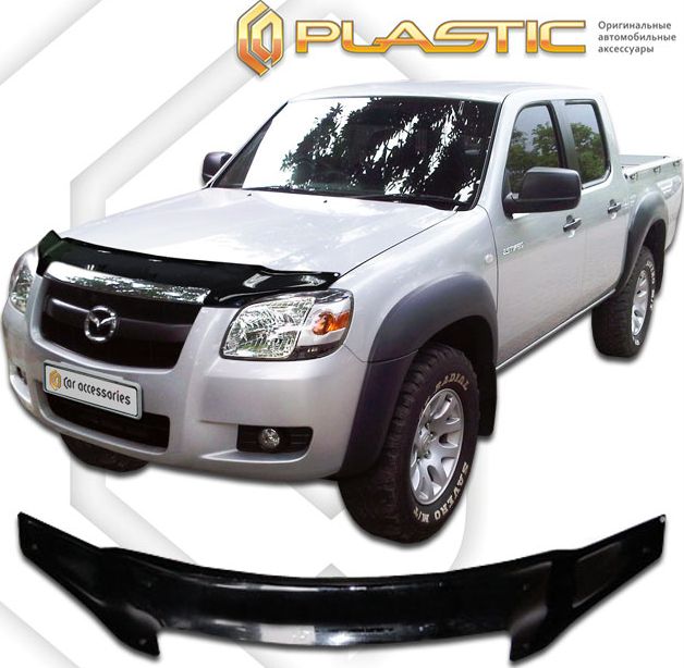 Дефлектор СА Пластик для капота (Classic черный) Mazda BT-50 2008. Артикул 2010010102708