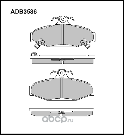 Колодки торм. Allied Nippon ADB 3586 к-т Daewoo (Д3) Allied Nippon. Артикул ADB3586