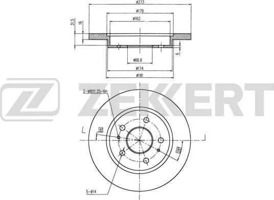 Тормозной диск Zekkert. Артикул BS-6039
