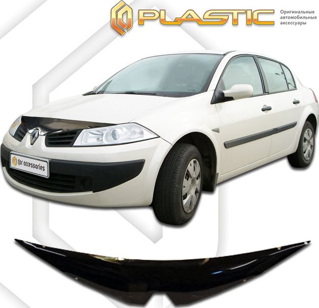 Дефлектор СА Пластик для капота (Classic черный) Renault Megane 2006. Артикул 2010010102111