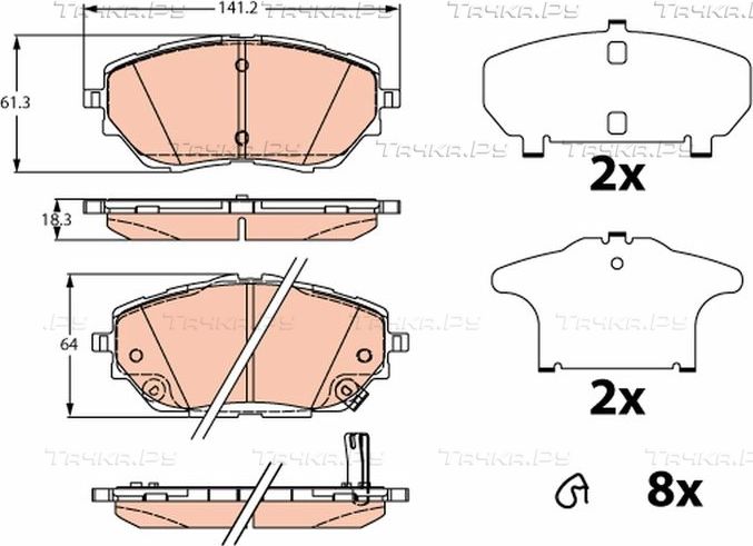 Тормозные колодки TRW. Артикул GDB2290