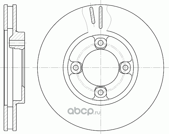 Диск тормозной вентилируемый (G-Brake). Артикул GR02354